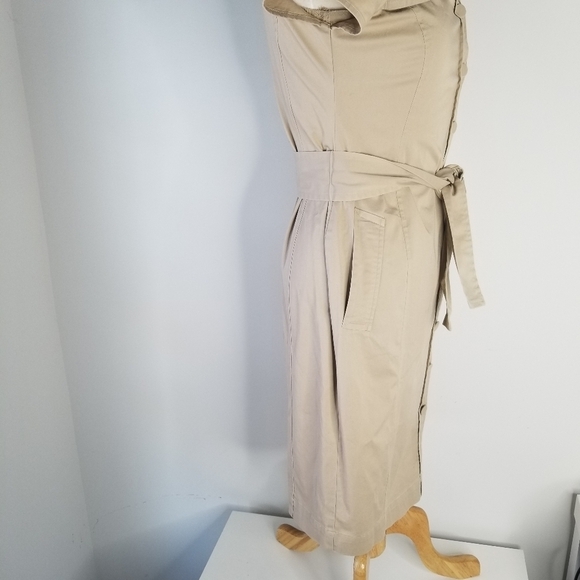 Talbots Khaki Stretch Safari Belted Button Front Shirt Dress Size 6 - Picture 15 of 15